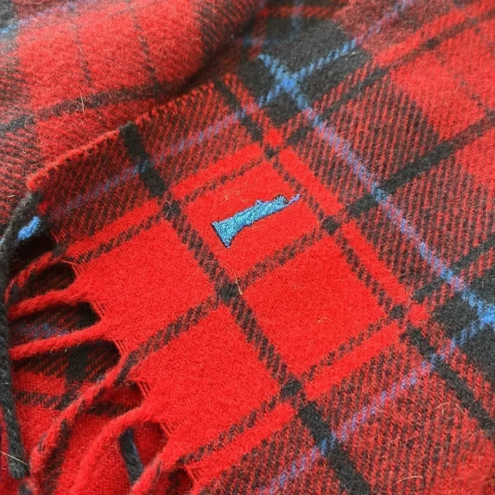 East Boy Red and Blue Plaid Scarf